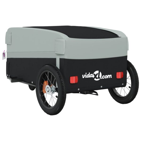 vidaXL Bike Trailer Black and Gray 66.1 lb Iron - Image 8