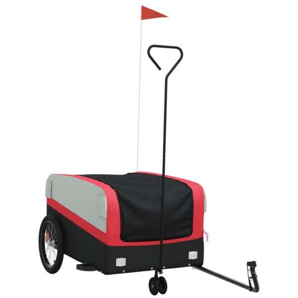 vidaXL Bike Trailer Black and Red 99.2 lb Iron - Image 2