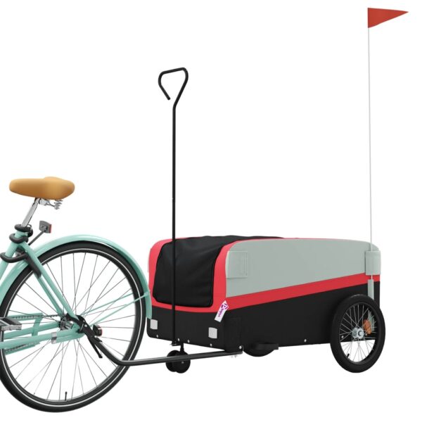 vidaXL Bike Trailer Black and Red 99.2 lb Iron - Image 3