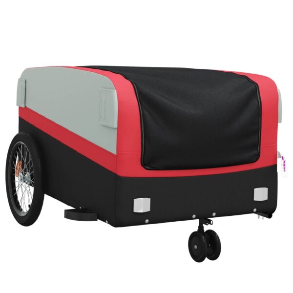 vidaXL Bike Trailer Black and Red 99.2 lb Iron - Image 4