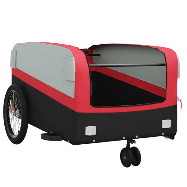 vidaXL Bike Trailer Black and Red 99.2 lb Iron - Image 5