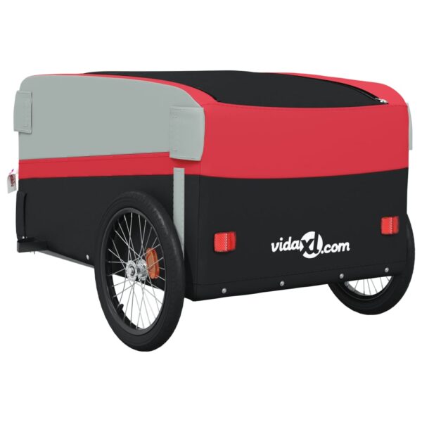 vidaXL Bike Trailer Black and Red 99.2 lb Iron - Image 8