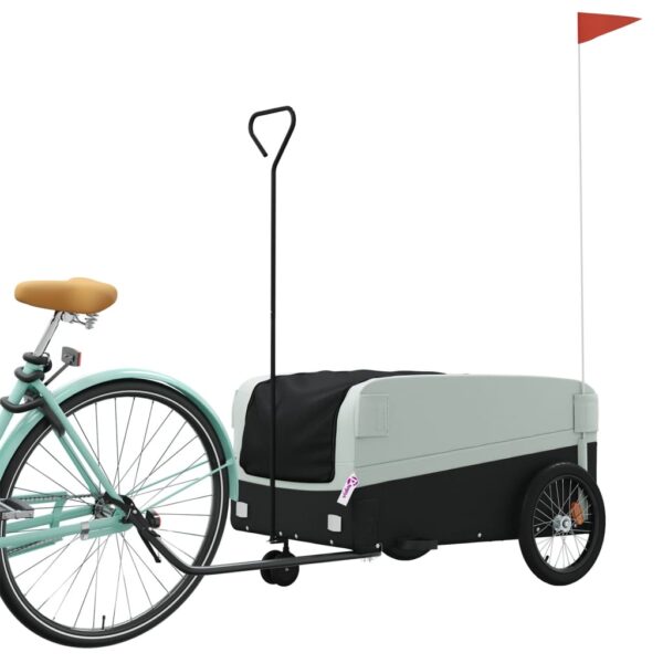 vidaXL Bike Trailer Black and Gray 99.2 lb Iron - Image 3