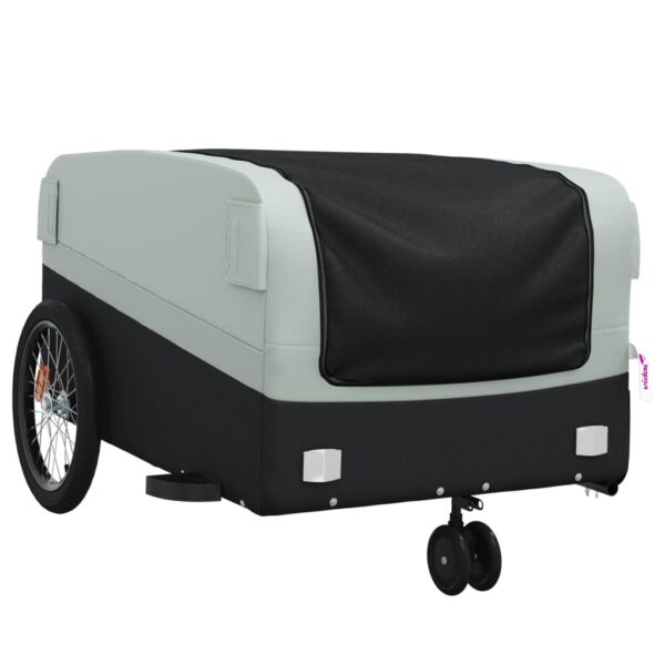 vidaXL Bike Trailer Black and Gray 99.2 lb Iron - Image 4