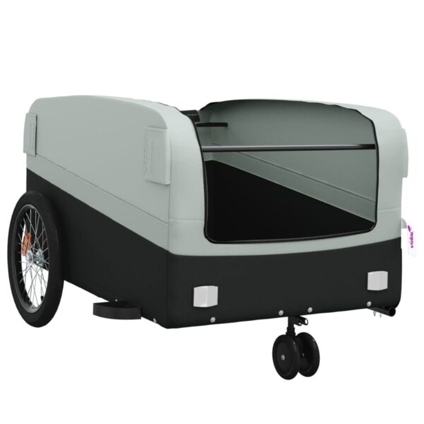 vidaXL Bike Trailer Black and Gray 99.2 lb Iron - Image 5