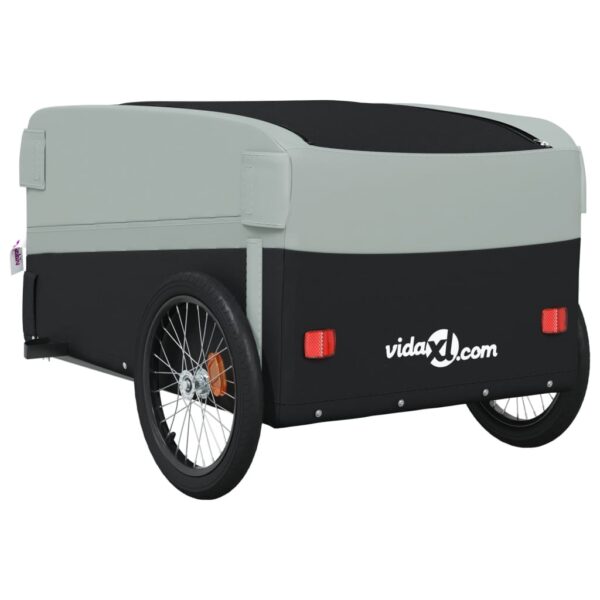 vidaXL Bike Trailer Black and Gray 99.2 lb Iron - Image 8