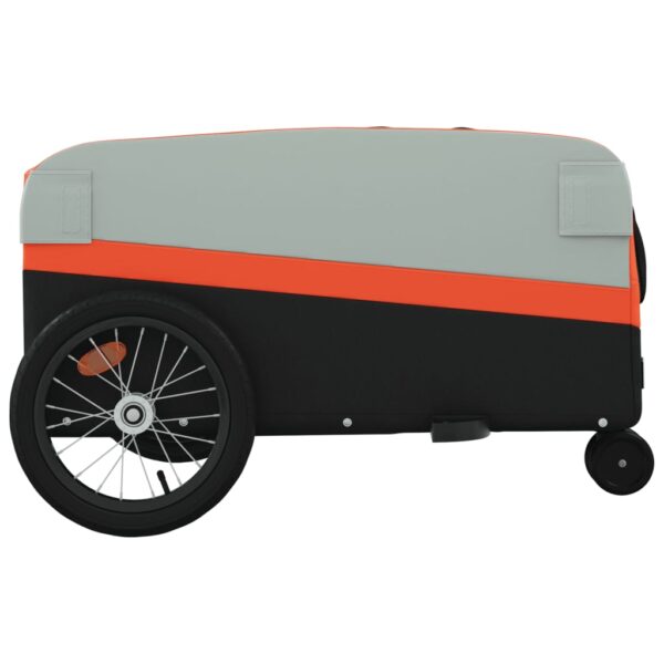 vidaXL Bike Trailer Black and Orange 99.2 lb Iron - Image 7