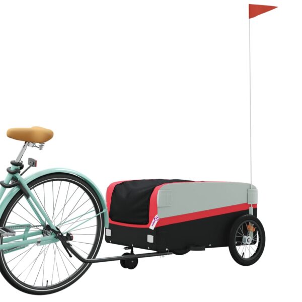 vidaXL Bike Trailer Black and Red 99.2 lb Iron - Image 3