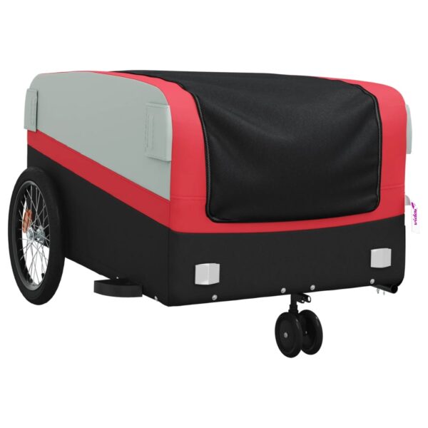 vidaXL Bike Trailer Black and Red 99.2 lb Iron - Image 4