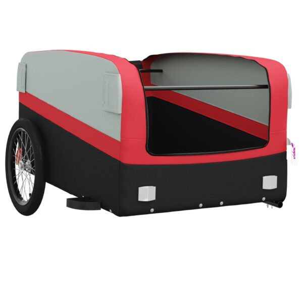 vidaXL Bike Trailer Black and Red 99.2 lb Iron - Image 5