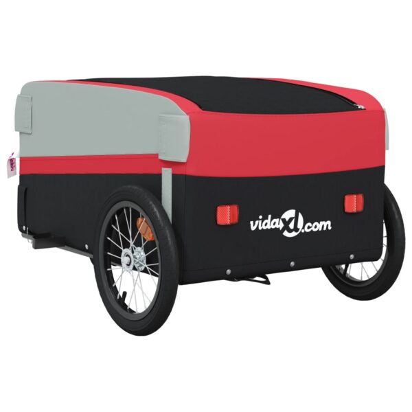 vidaXL Bike Trailer Black and Red 99.2 lb Iron - Image 8