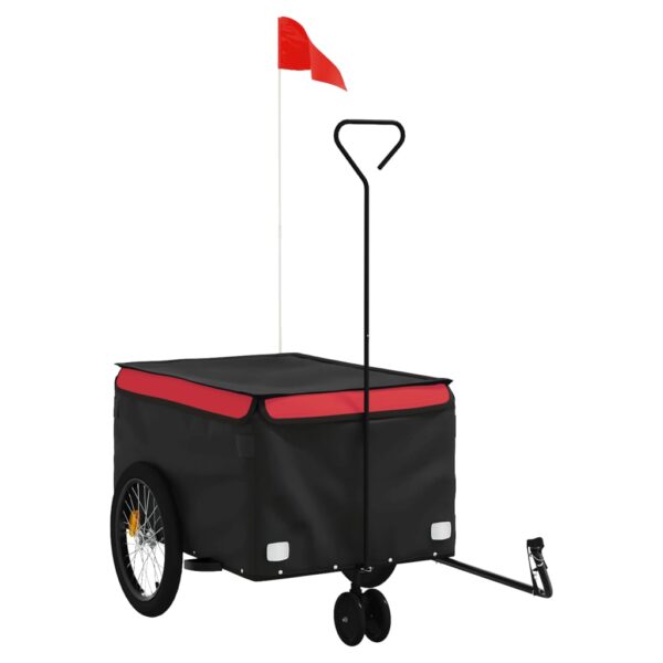 vidaXL Bike Trailer Black and Red 66.1 lb Iron - Image 2