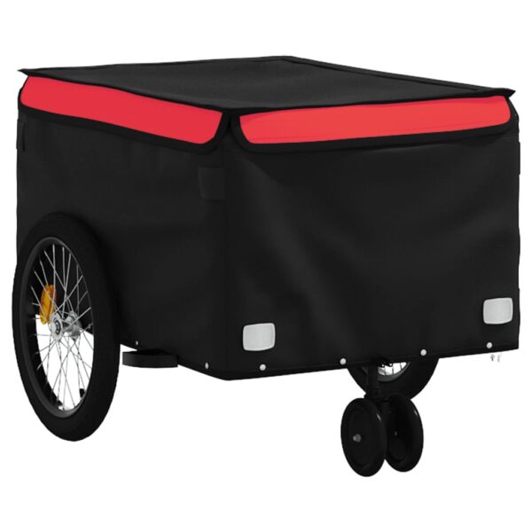 vidaXL Bike Trailer Black and Red 66.1 lb Iron - Image 4