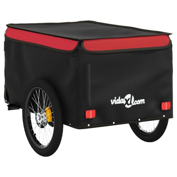 vidaXL Bike Trailer Black and Red 66.1 lb Iron - Image 8