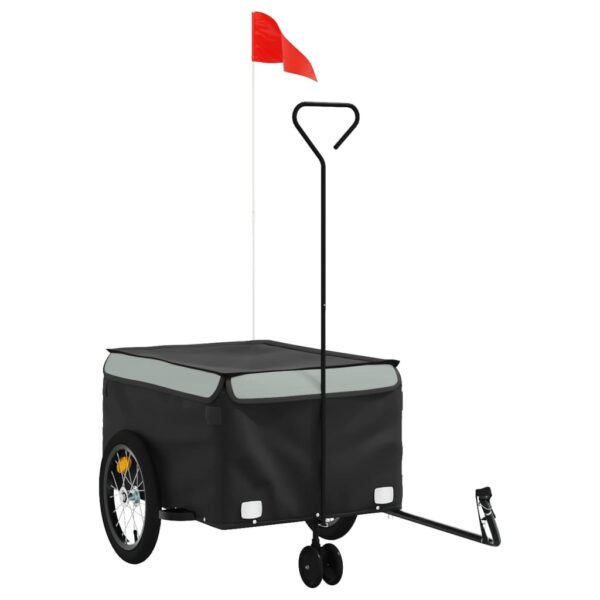 vidaXL Bike Trailer Black and Gray 99.2 lb Iron - Image 2