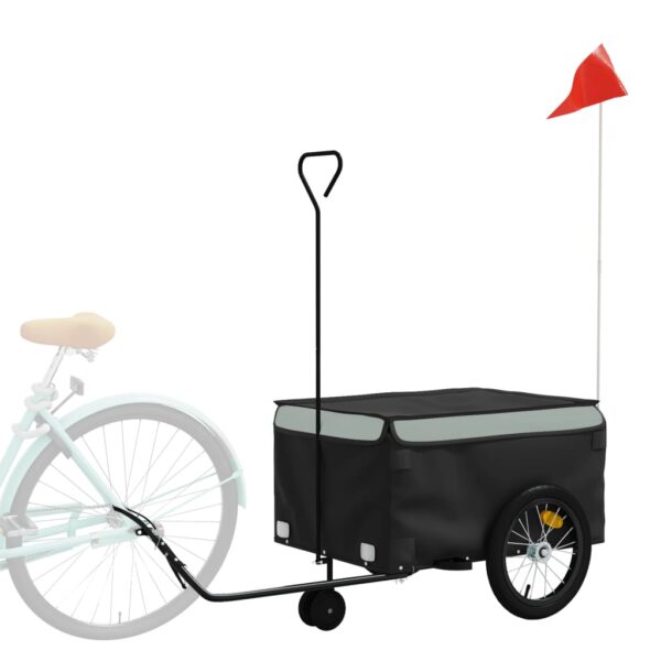 vidaXL Bike Trailer Black and Gray 99.2 lb Iron - Image 3