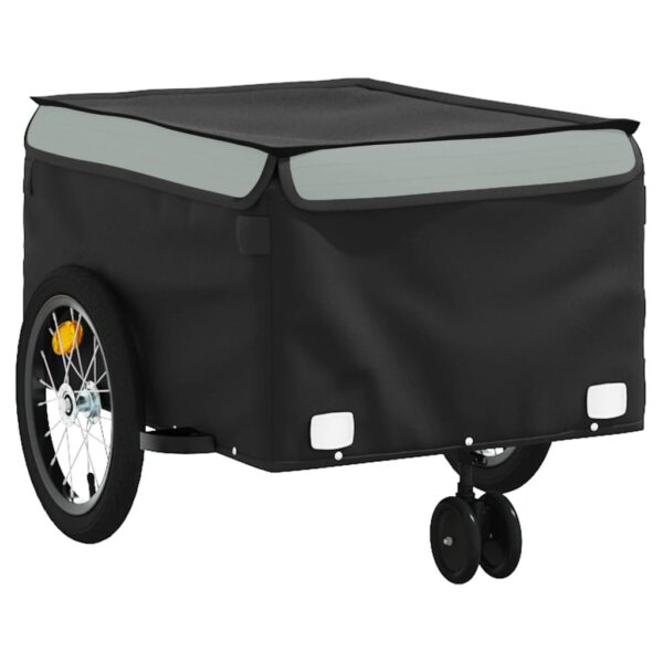 vidaXL Bike Trailer Black and Gray 99.2 lb Iron - Image 4