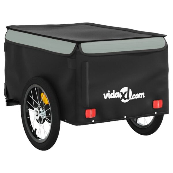 vidaXL Bike Trailer Black and Gray 99.2 lb Iron - Image 8