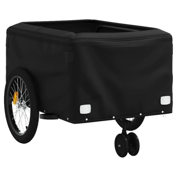 vidaXL Bike Trailer Black and Orange 99.2 lb Iron - Image 5