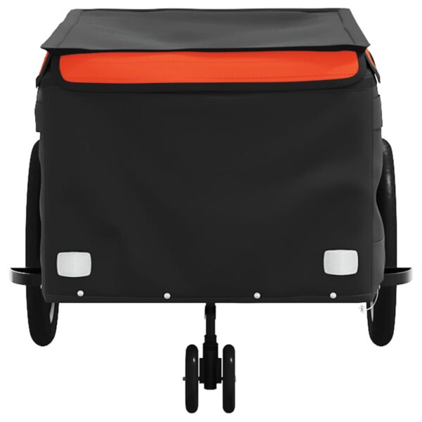 vidaXL Bike Trailer Black and Orange 99.2 lb Iron - Image 6