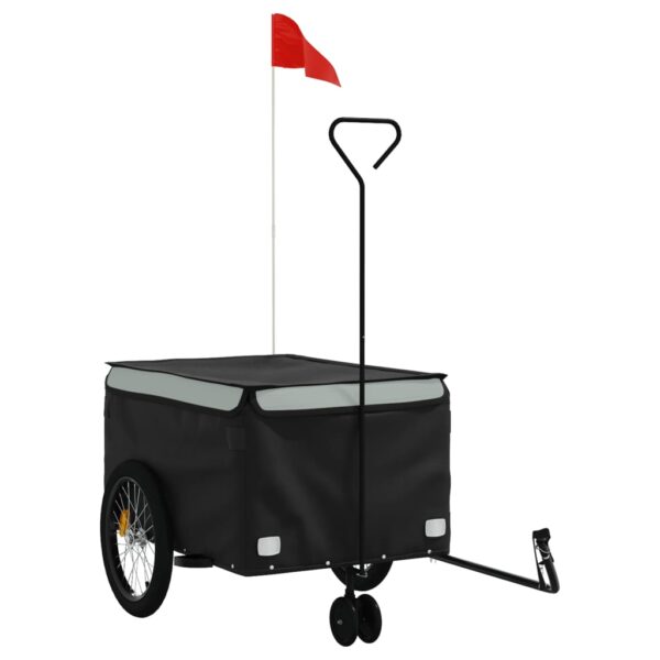 vidaXL Bike Trailer Black and Gray 99.2 lb Iron - Image 2