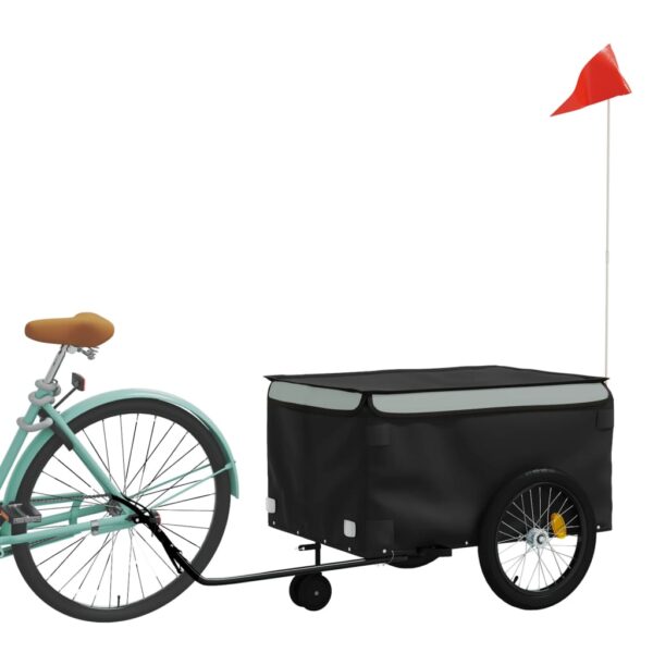 vidaXL Bike Trailer Black and Gray 99.2 lb Iron - Image 3