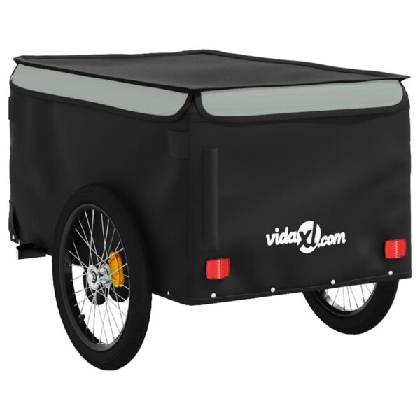 vidaXL Bike Trailer Black and Gray 99.2 lb Iron - Image 8