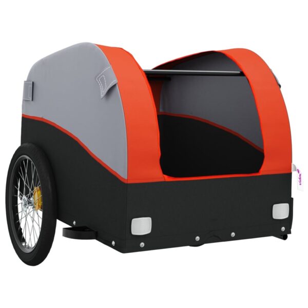 vidaXL Bike Trailer Black and Orange 99.2 lb Iron - Image 5