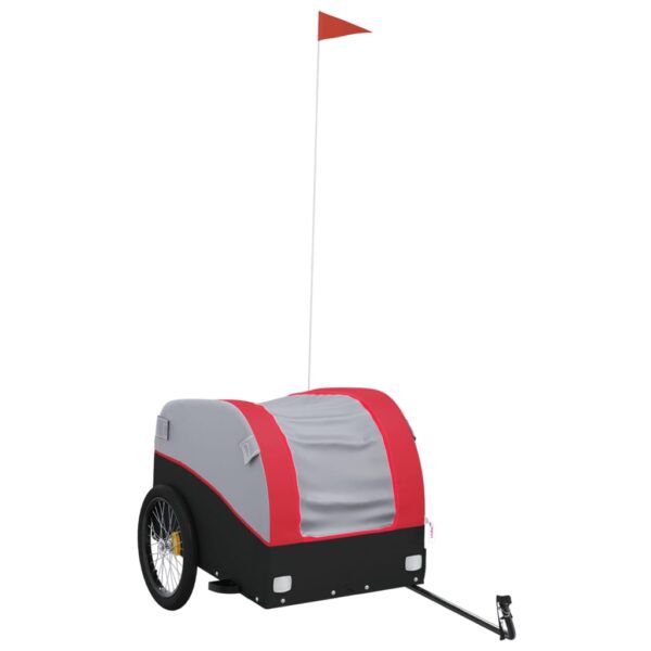 vidaXL Bike Trailer Black and Red 99.2 lb Iron - Image 2