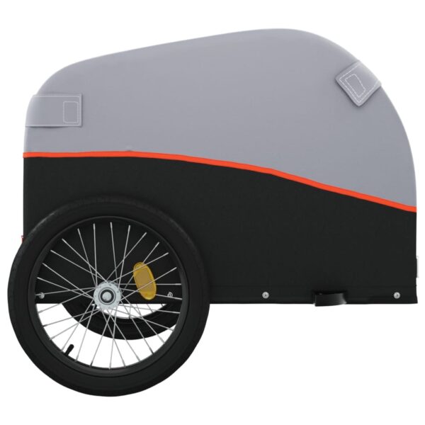 vidaXL Bike Trailer Black and Orange 99.2 lb Iron - Image 7