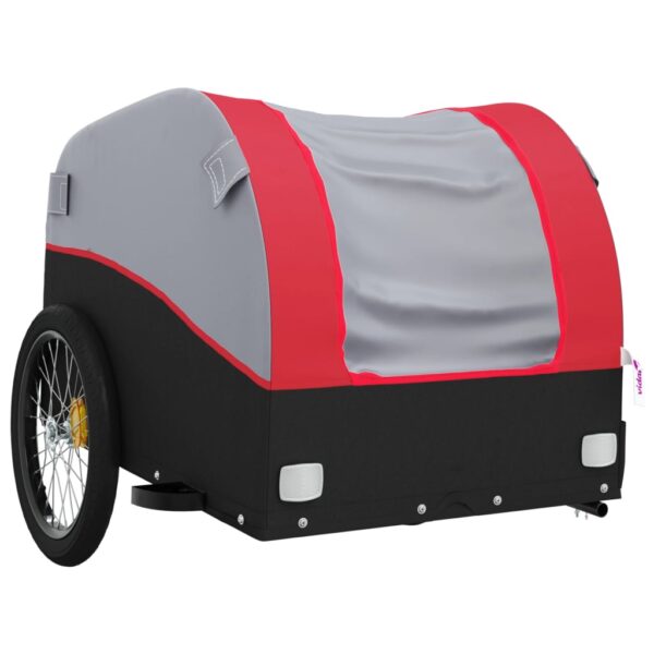 vidaXL Bike Trailer Black and Red 99.2 lb Iron - Image 4