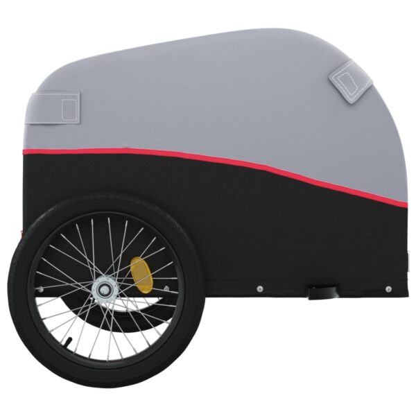 vidaXL Bike Trailer Black and Red 99.2 lb Iron - Image 7