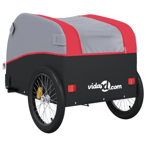 vidaXL Bike Trailer Black and Red 99.2 lb Iron - Image 8