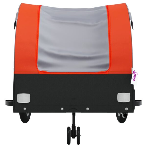 vidaXL Bike Trailer Black and Orange 99.2 lb Iron - Image 6