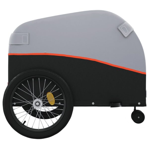 vidaXL Bike Trailer Black and Orange 99.2 lb Iron - Image 7