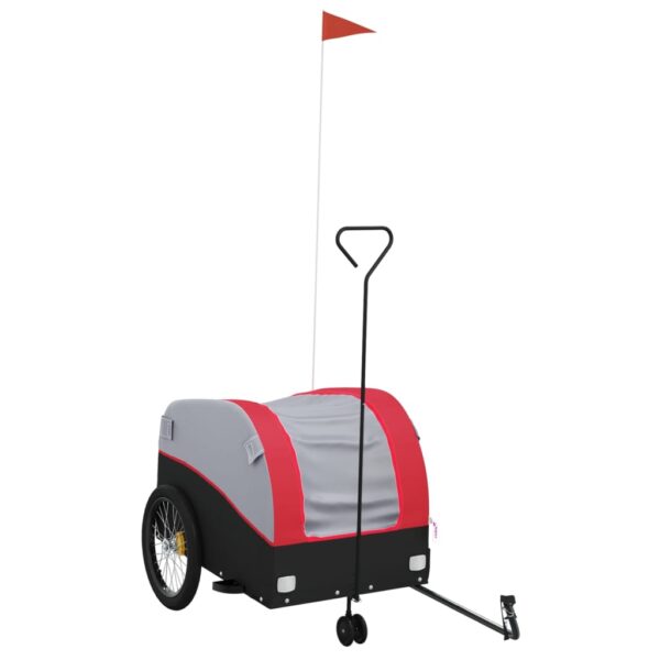 vidaXL Bike Trailer Black and Red 99.2 lb Iron - Image 2