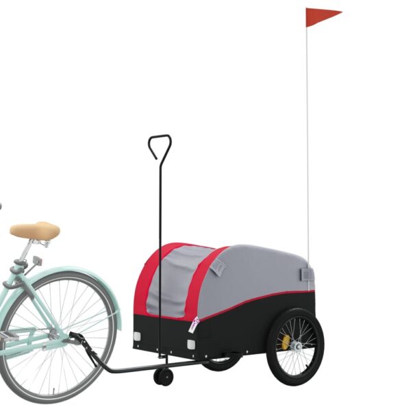 vidaXL Bike Trailer Black and Red 99.2 lb Iron - Image 3