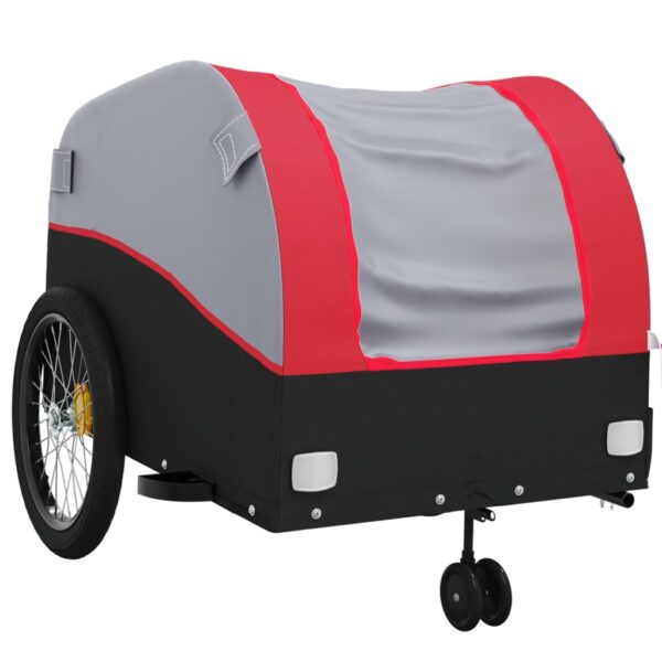 vidaXL Bike Trailer Black and Red 99.2 lb Iron - Image 4