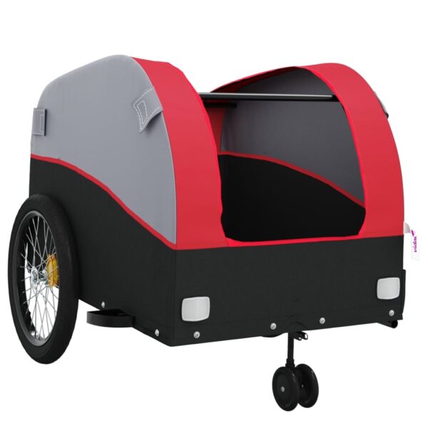 vidaXL Bike Trailer Black and Red 99.2 lb Iron - Image 5