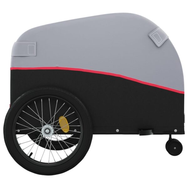 vidaXL Bike Trailer Black and Red 99.2 lb Iron - Image 7