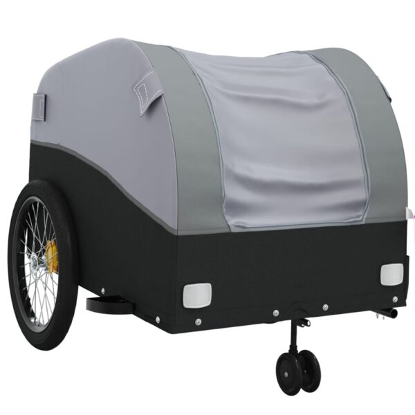 vidaXL Bike Trailer Black and Gray 99.2 lb Iron - Image 4