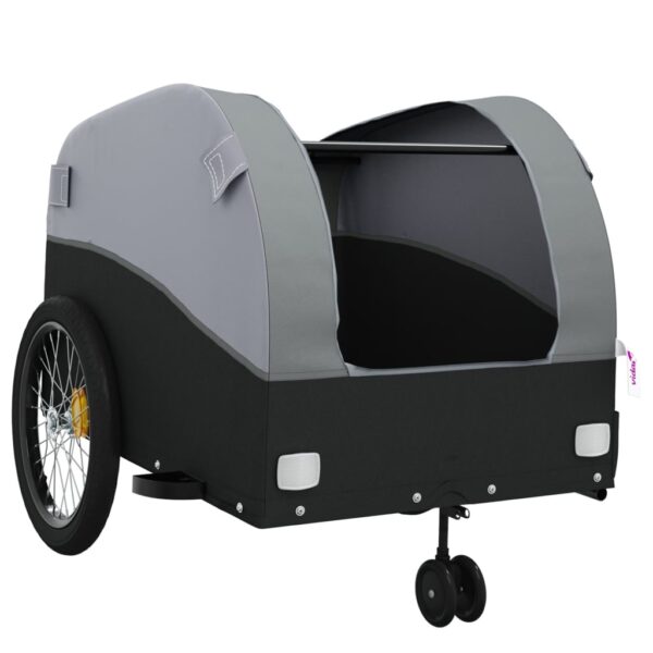 vidaXL Bike Trailer Black and Gray 99.2 lb Iron - Image 5