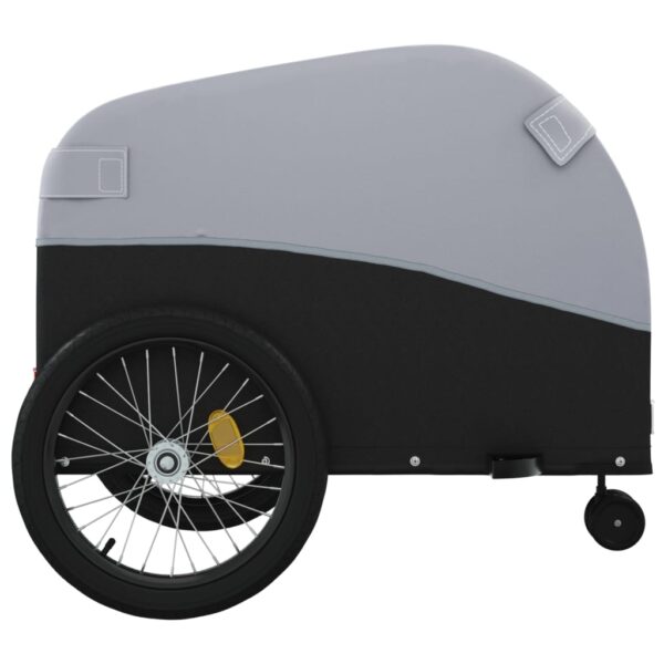 vidaXL Bike Trailer Black and Gray 99.2 lb Iron - Image 7