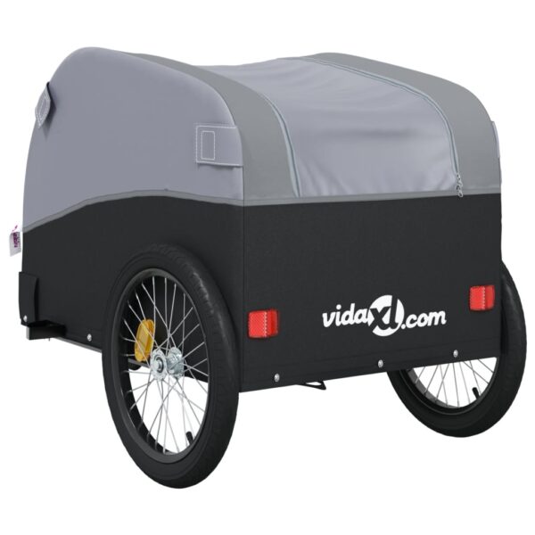 vidaXL Bike Trailer Black and Gray 99.2 lb Iron - Image 8