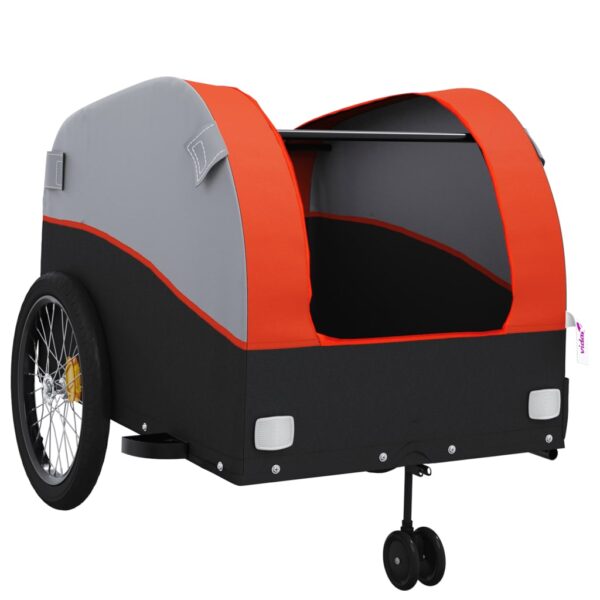 vidaXL Bike Trailer Black and Orange 99.2 lb Iron - Image 5