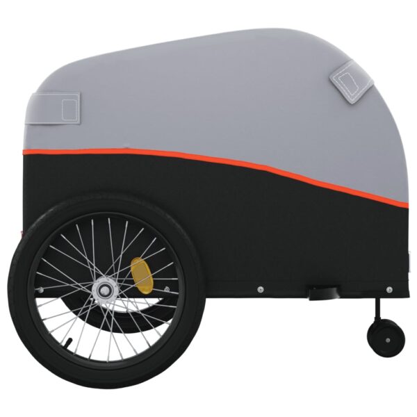 vidaXL Bike Trailer Black and Orange 99.2 lb Iron - Image 7