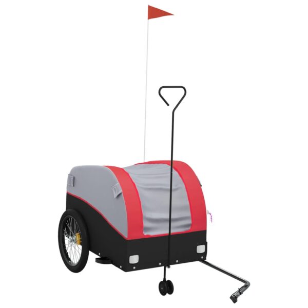 vidaXL Bike Trailer Black and Red 99.2 lb Iron - Image 2