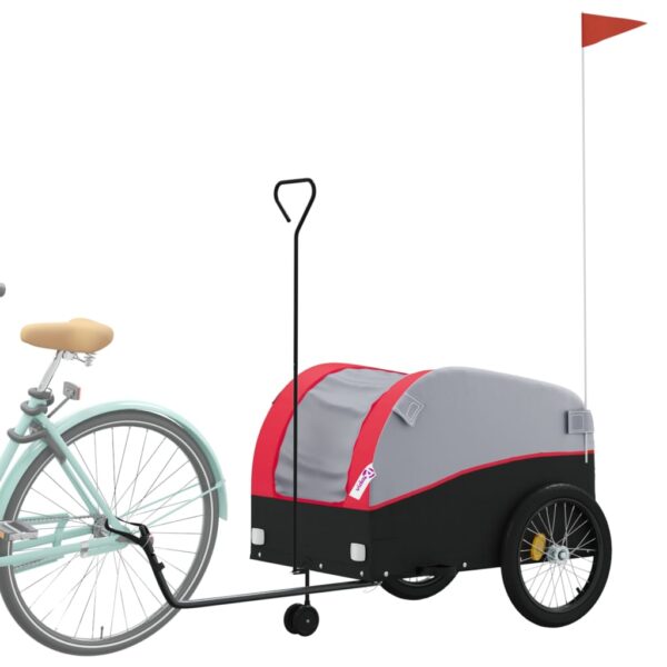 vidaXL Bike Trailer Black and Red 99.2 lb Iron - Image 3