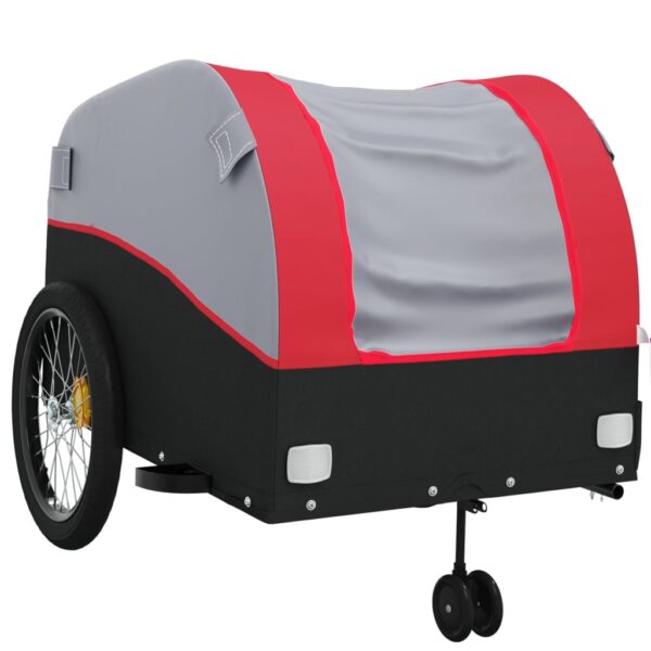 vidaXL Bike Trailer Black and Red 99.2 lb Iron - Image 4