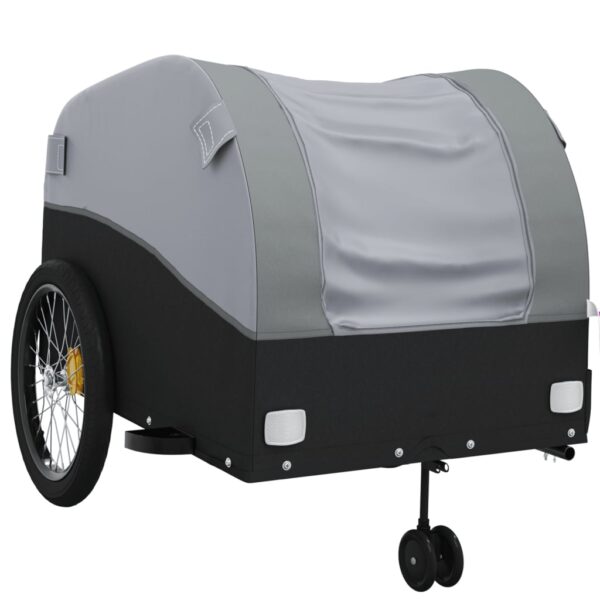 vidaXL Bike Trailer Black and Gray 99.2 lb Iron - Image 4